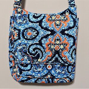 Vera Bradley messenger hipster blue medallion floral shoulder crossbody bag purs